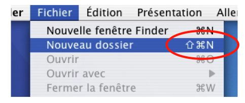 Créer un nouveau dossier - Mac
