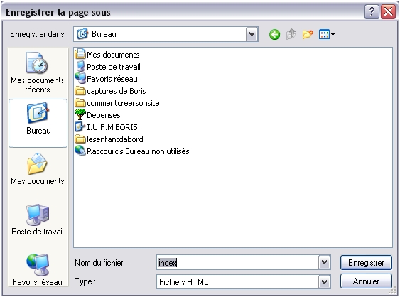 Enregistrer sa page - Windows